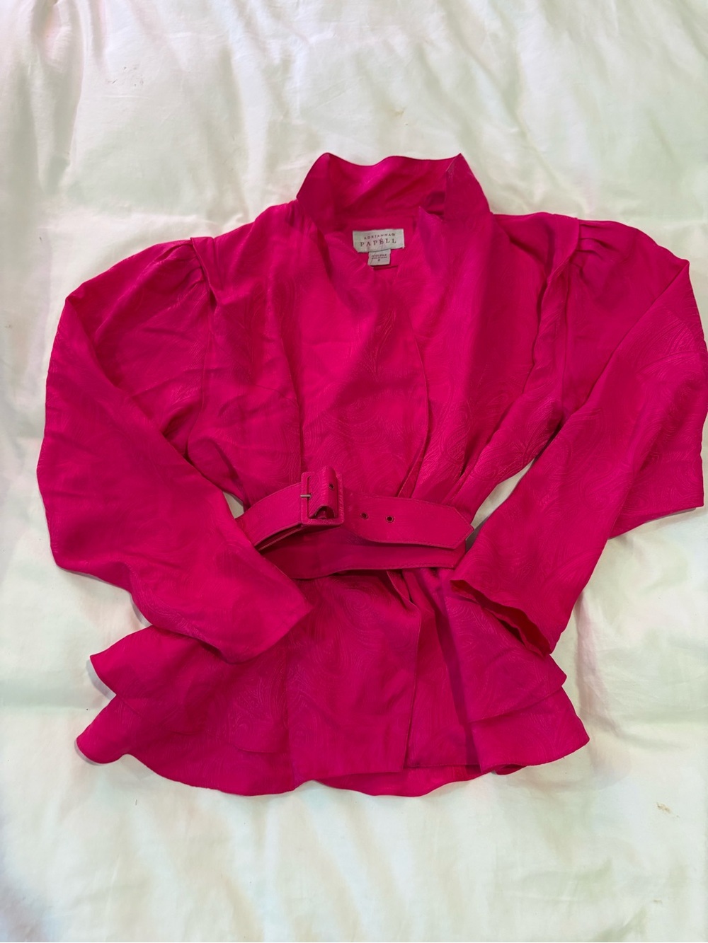 100% Silk Hot Pink Belted Jacket